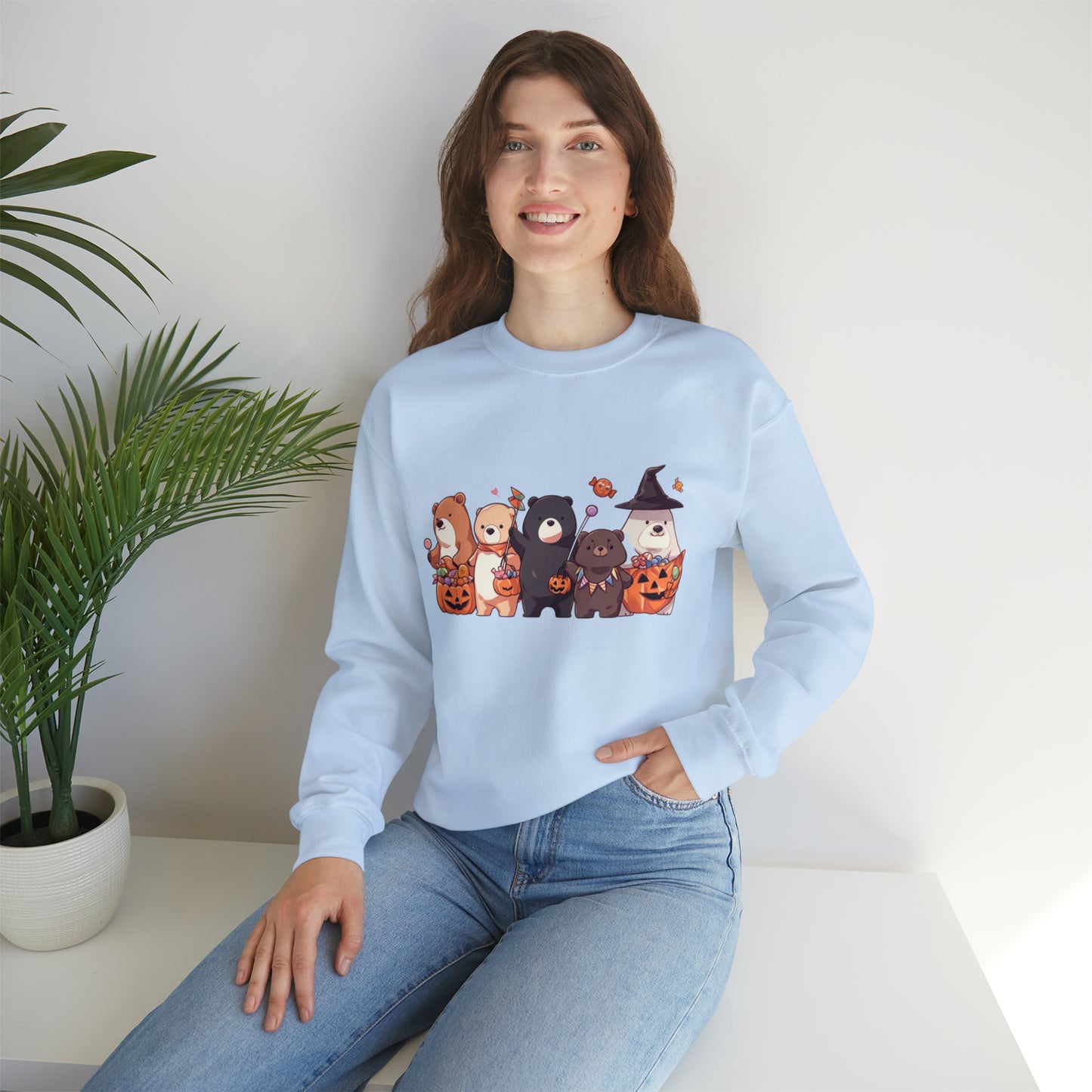 Vintage Halloween Sweatshirt - Trick-or-Treating Forest Animals