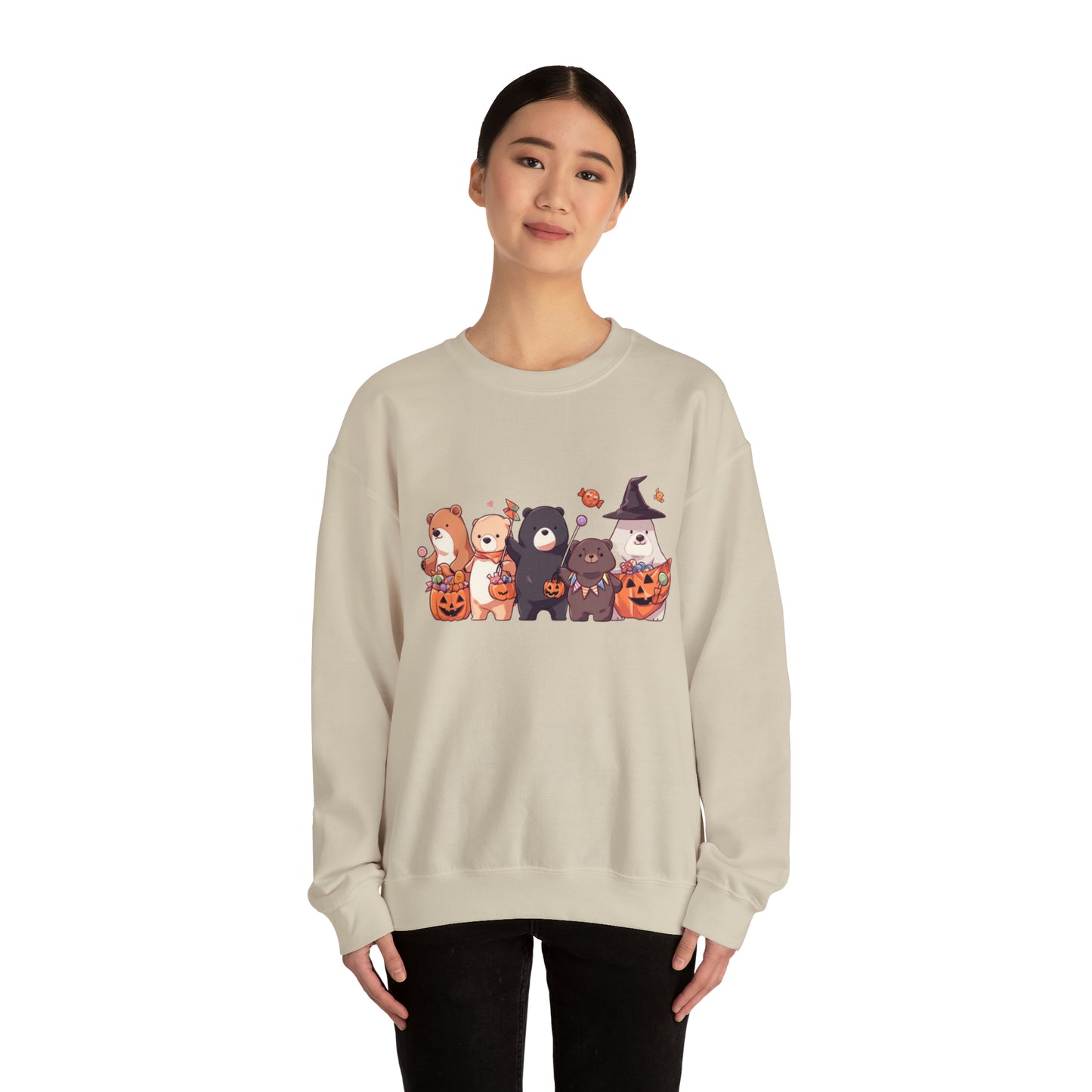 Vintage Halloween Sweatshirt - Trick-or-Treating Forest Animals