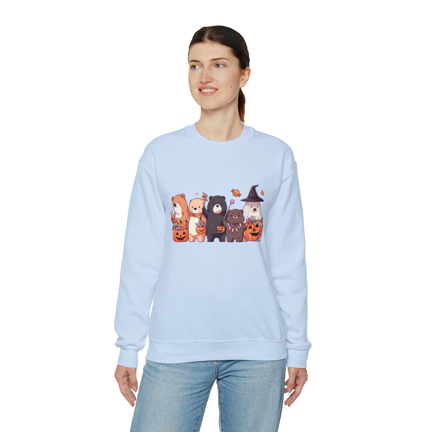 Vintage Halloween Sweatshirt - Trick-or-Treating Forest Animals