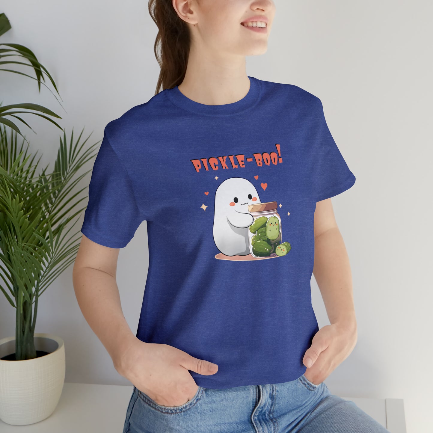 Halloween Shirt - Pickle-Boo! - Ghost Holding Pickle Jar - Vintage Kawaii Pickle T-shirt for Pickle Lovers