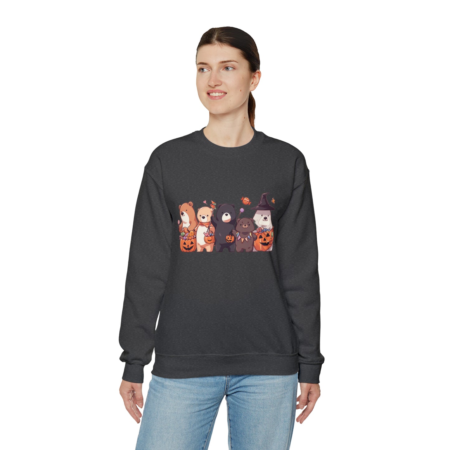 Vintage Halloween Sweatshirt - Trick-or-Treating Forest Animals