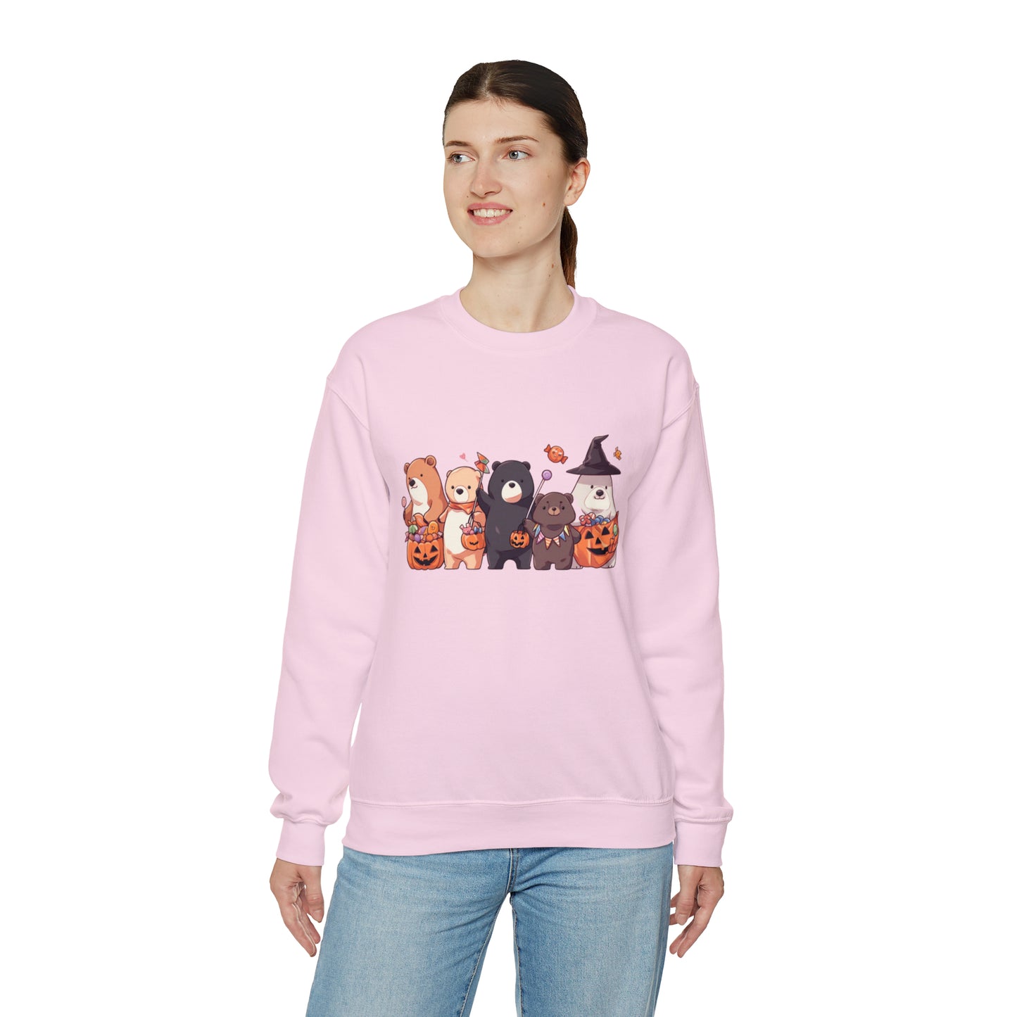 Vintage Halloween Sweatshirt - Trick-or-Treating Forest Animals