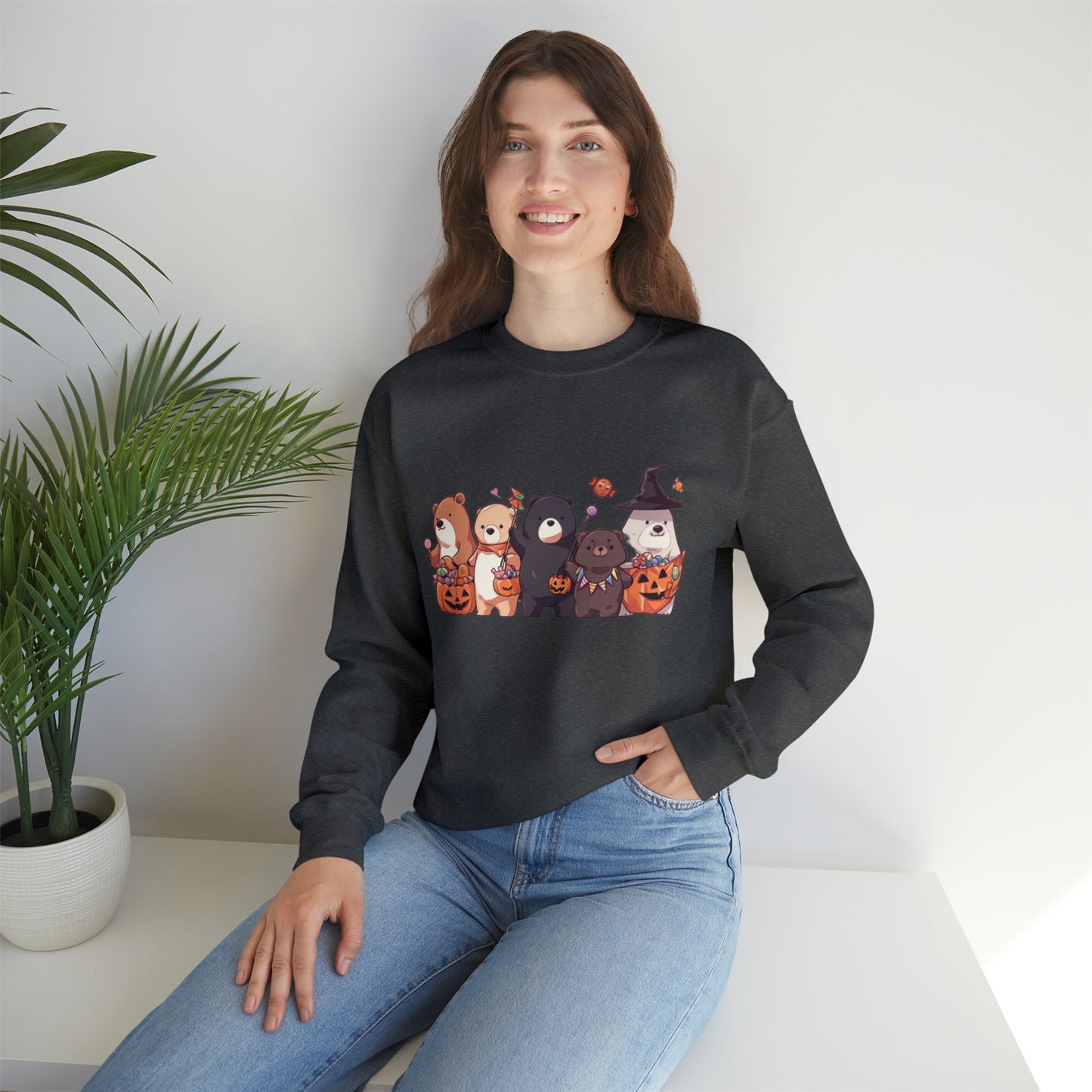 Vintage Halloween Sweatshirt - Trick-or-Treating Forest Animals