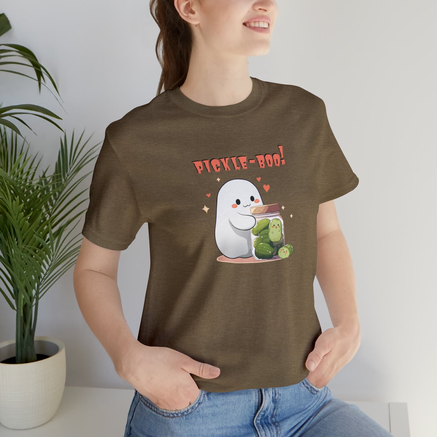 Halloween Shirt - Pickle-Boo! - Ghost Holding Pickle Jar - Vintage Kawaii Pickle T-shirt for Pickle Lovers