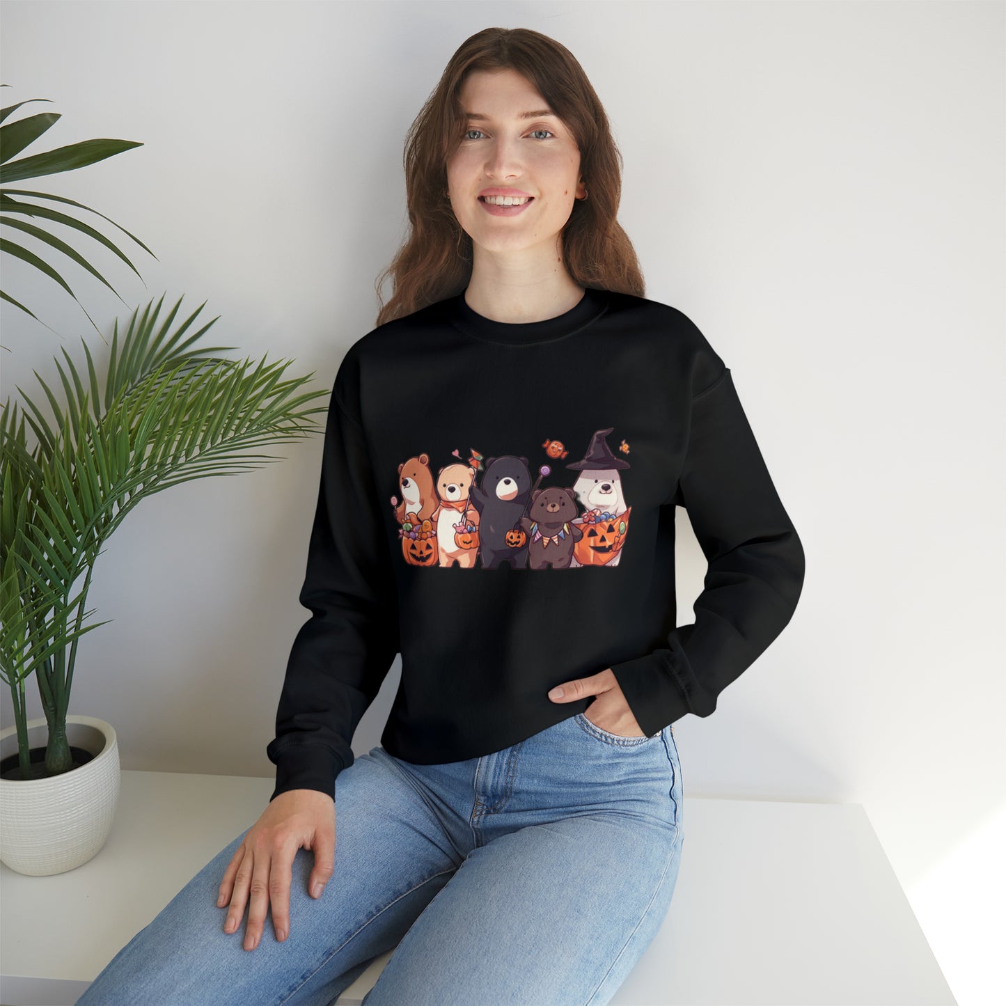 Vintage Halloween Sweatshirt - Trick-or-Treating Forest Animals