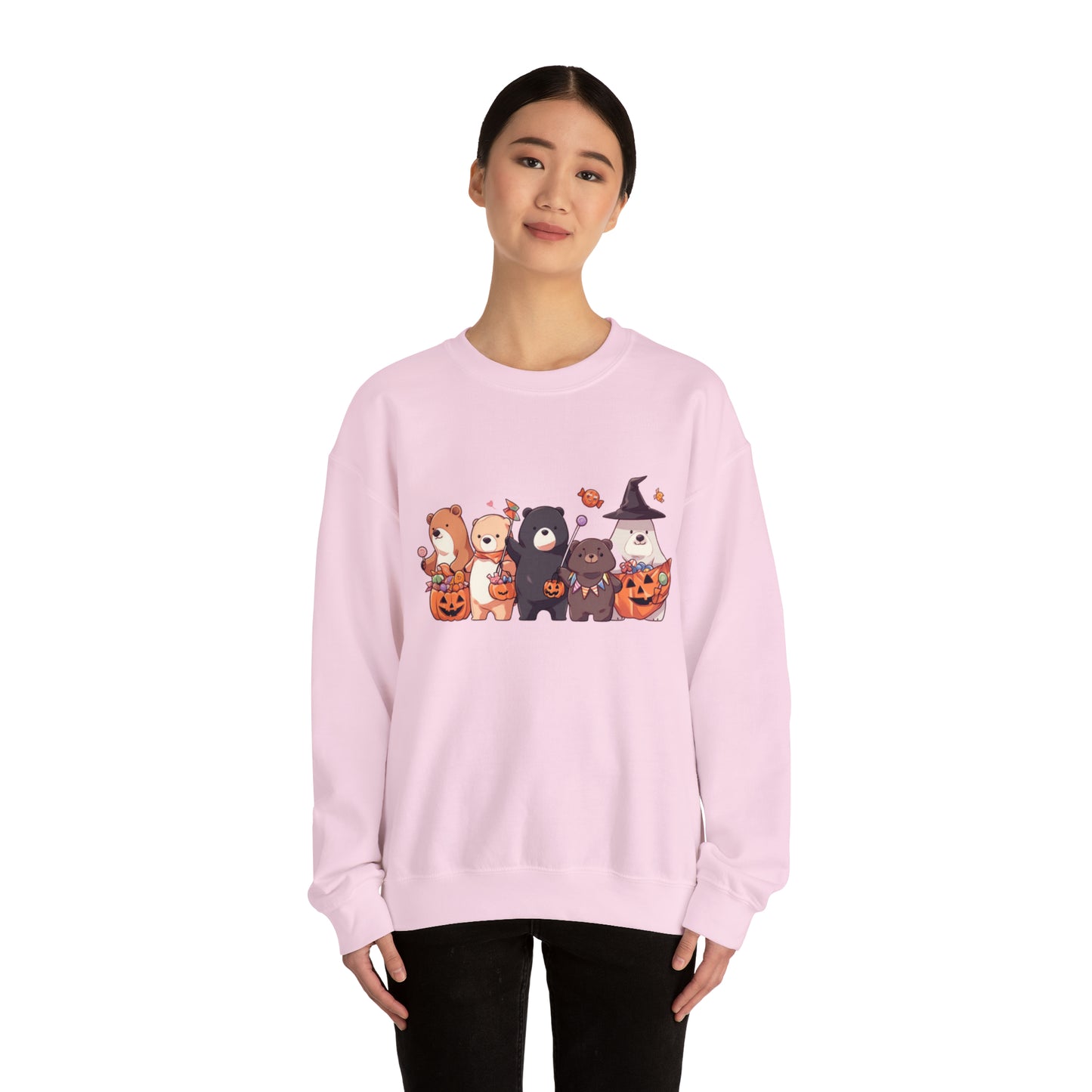 Vintage Halloween Sweatshirt - Trick-or-Treating Forest Animals