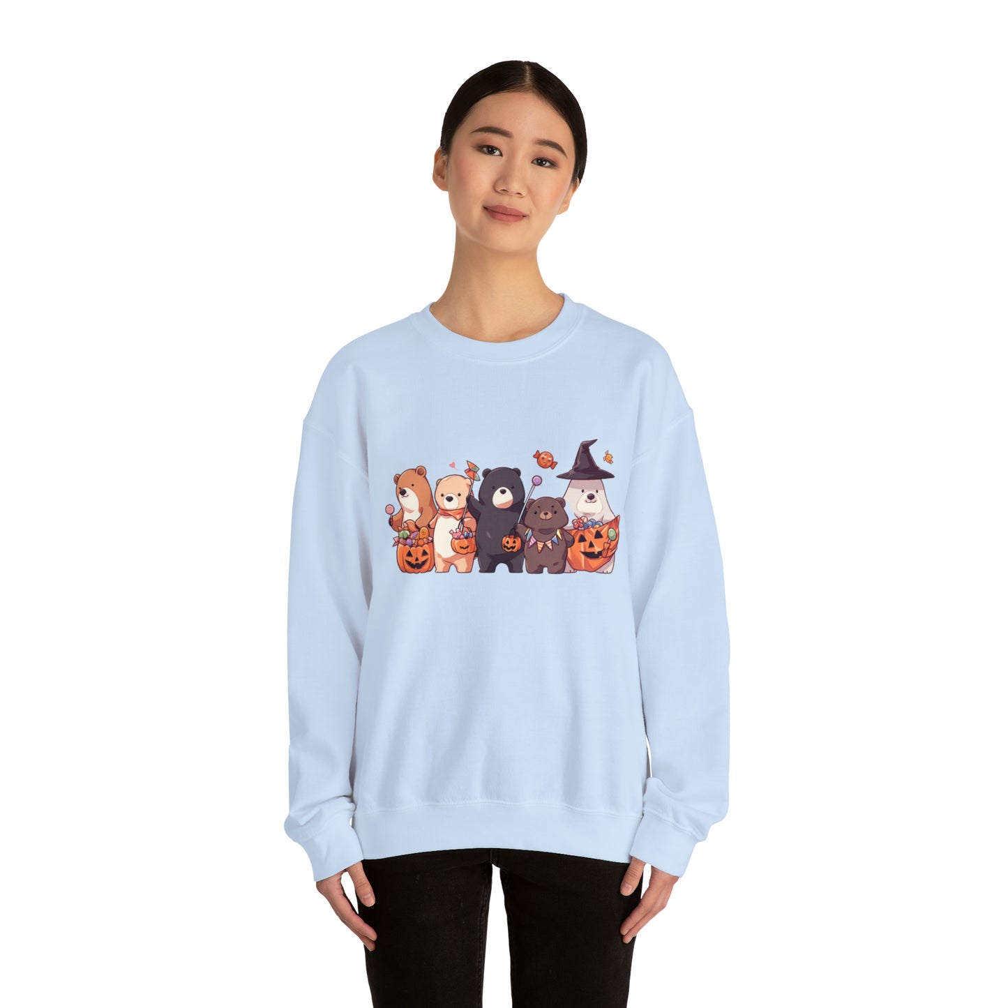 Vintage Halloween Sweatshirt - Trick-or-Treating Forest Animals