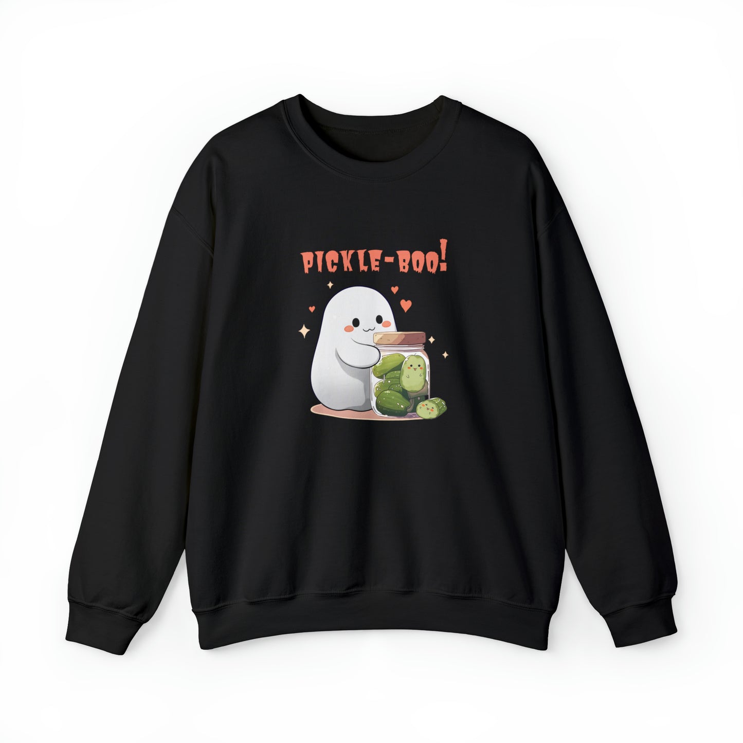 Halloween Sweatshirt - Pickle-Boo! - Ghost Holding Pickle Jar - Vintage Spooky Kawaii Pickle T-shirt for Pickle Lovers - October 2023