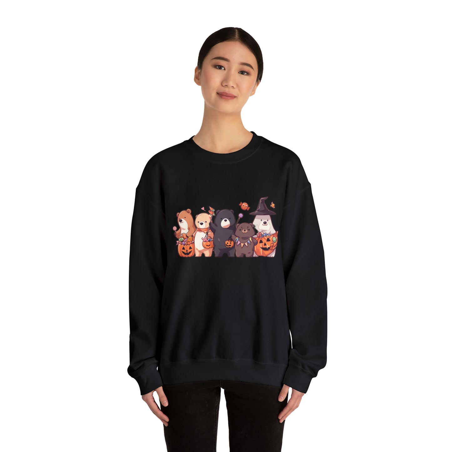 Vintage Halloween Sweatshirt - Trick-or-Treating Forest Animals