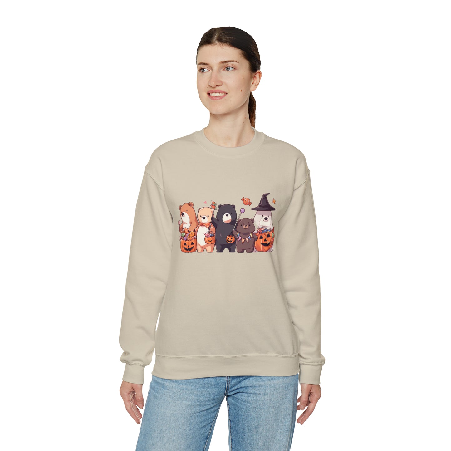 Vintage Halloween Sweatshirt - Trick-or-Treating Forest Animals