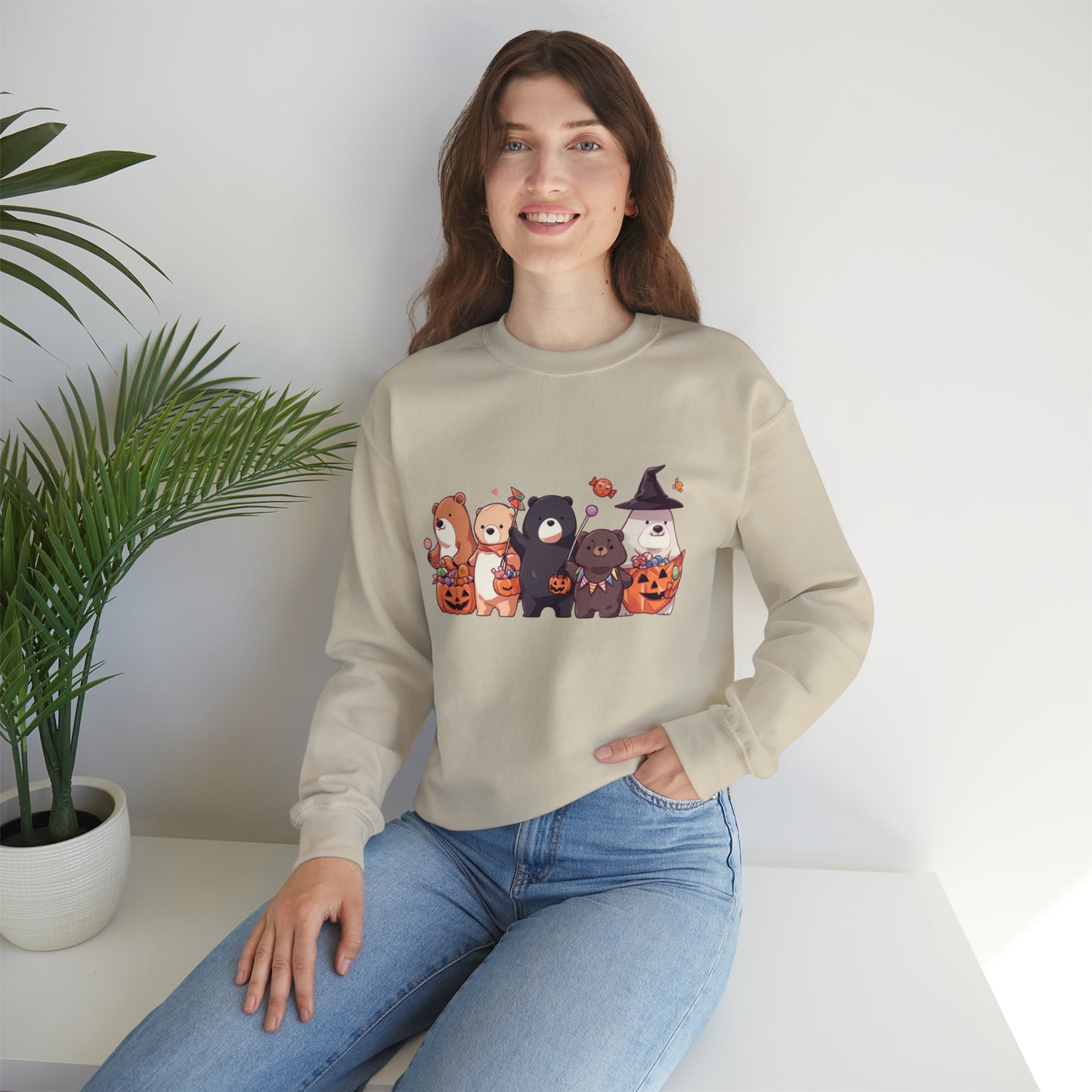 Vintage Halloween Sweatshirt - Trick-or-Treating Forest Animals