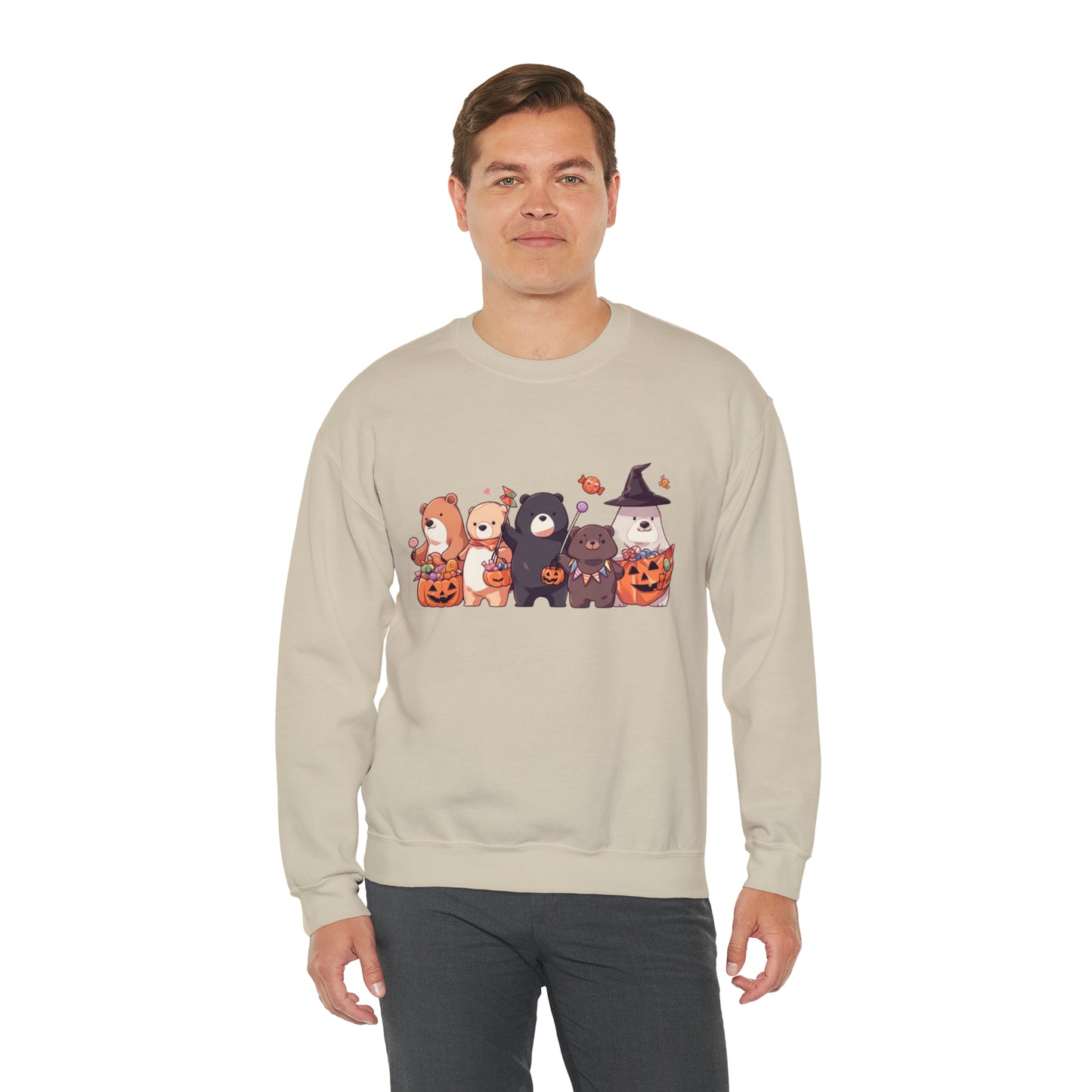 Vintage Halloween Sweatshirt - Trick-or-Treating Forest Animals