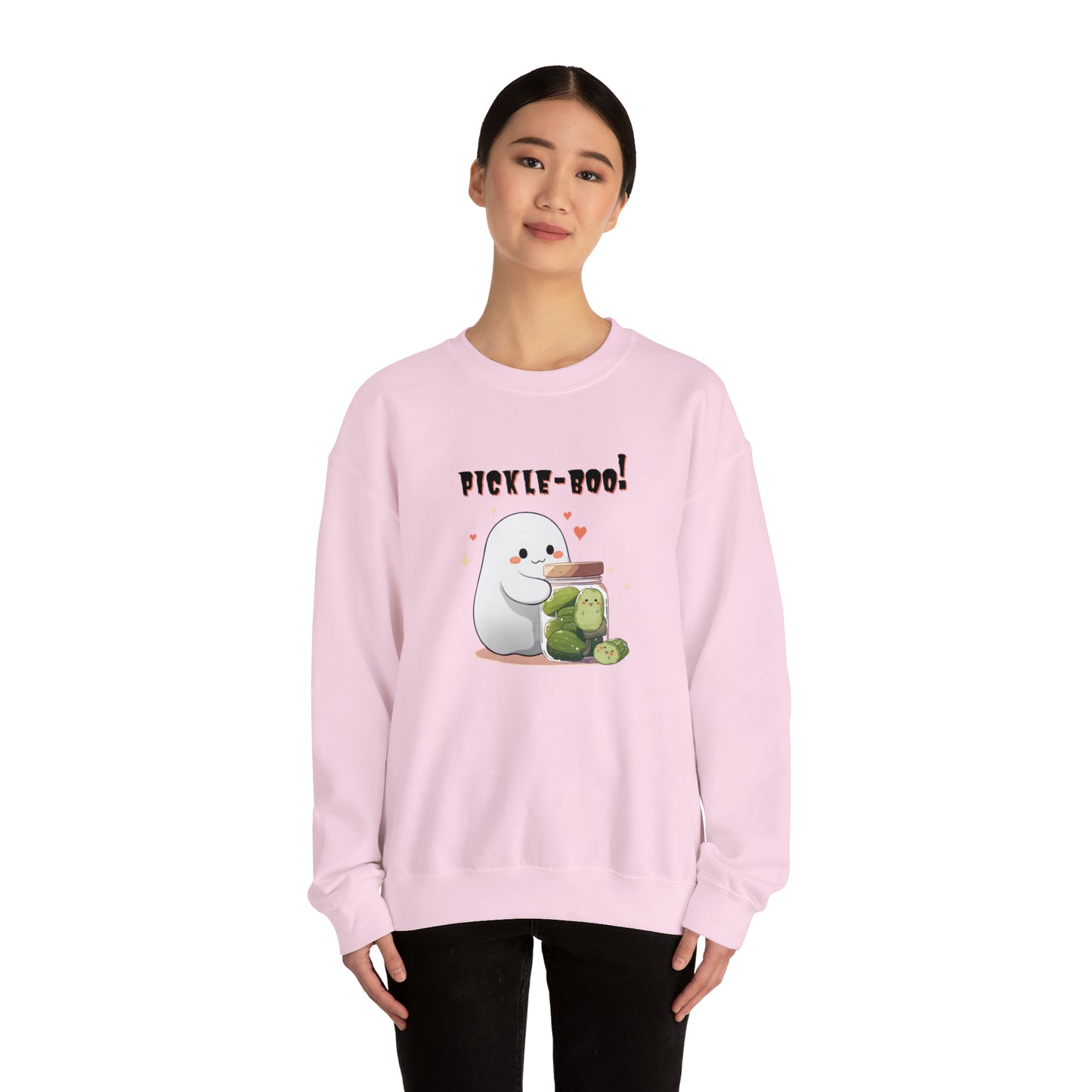 Halloween Sweatshirt - Pickle-Boo! - Ghost Holding Pickle Jar - Vintage Spooky Kawaii Pickle T-shirt for Pickle Lovers - October 2023