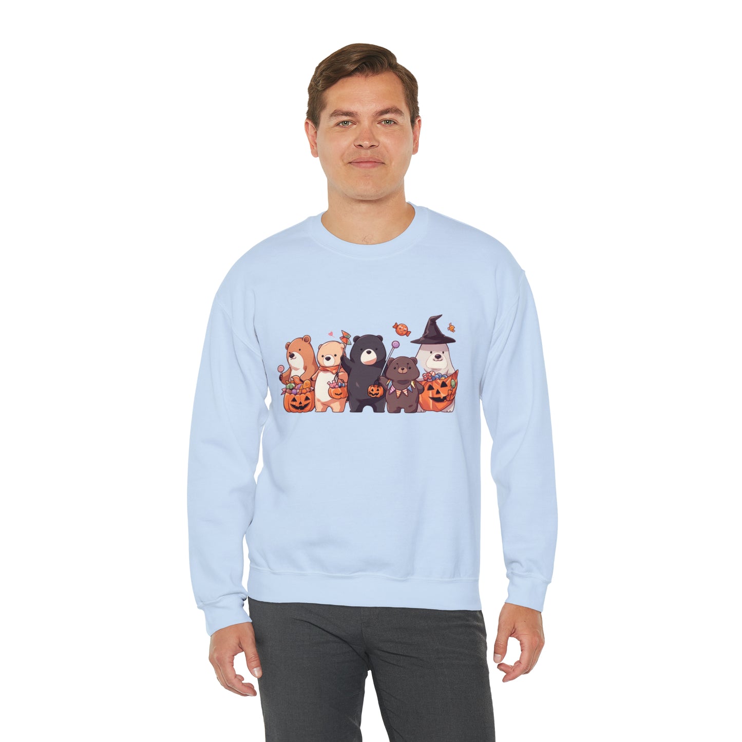 Vintage Halloween Sweatshirt - Trick-or-Treating Forest Animals